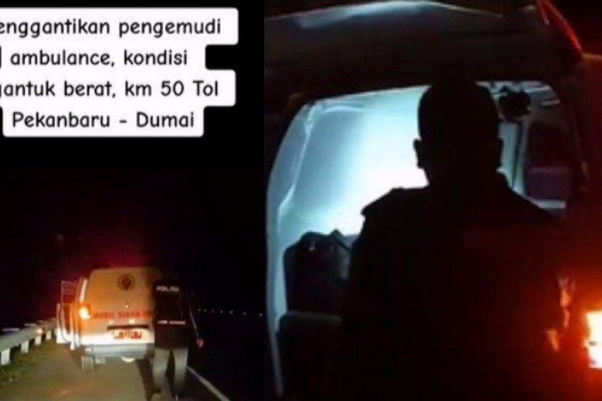 Mengharukan, Viral Video Aksi Polisi di Pekanbaru Sigap Gantikan Sopir Ambulans yang Ngantuk Berat
