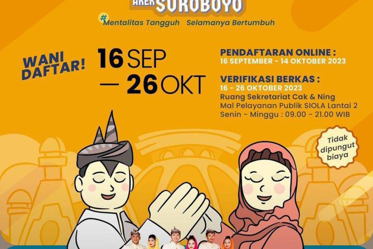 WAJIB Catat! Jadwal Pendaftaran Cak dan Ning Surabaya 2023, Kesempatan Emas untuk Unjuk Bakat Arek Surabaya Sudah Diujung Tanduk